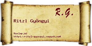 Ritzl Gyöngyi névjegykártya