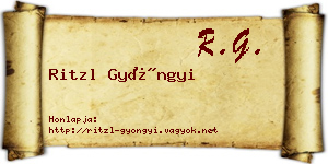 Ritzl Gyöngyi névjegykártya